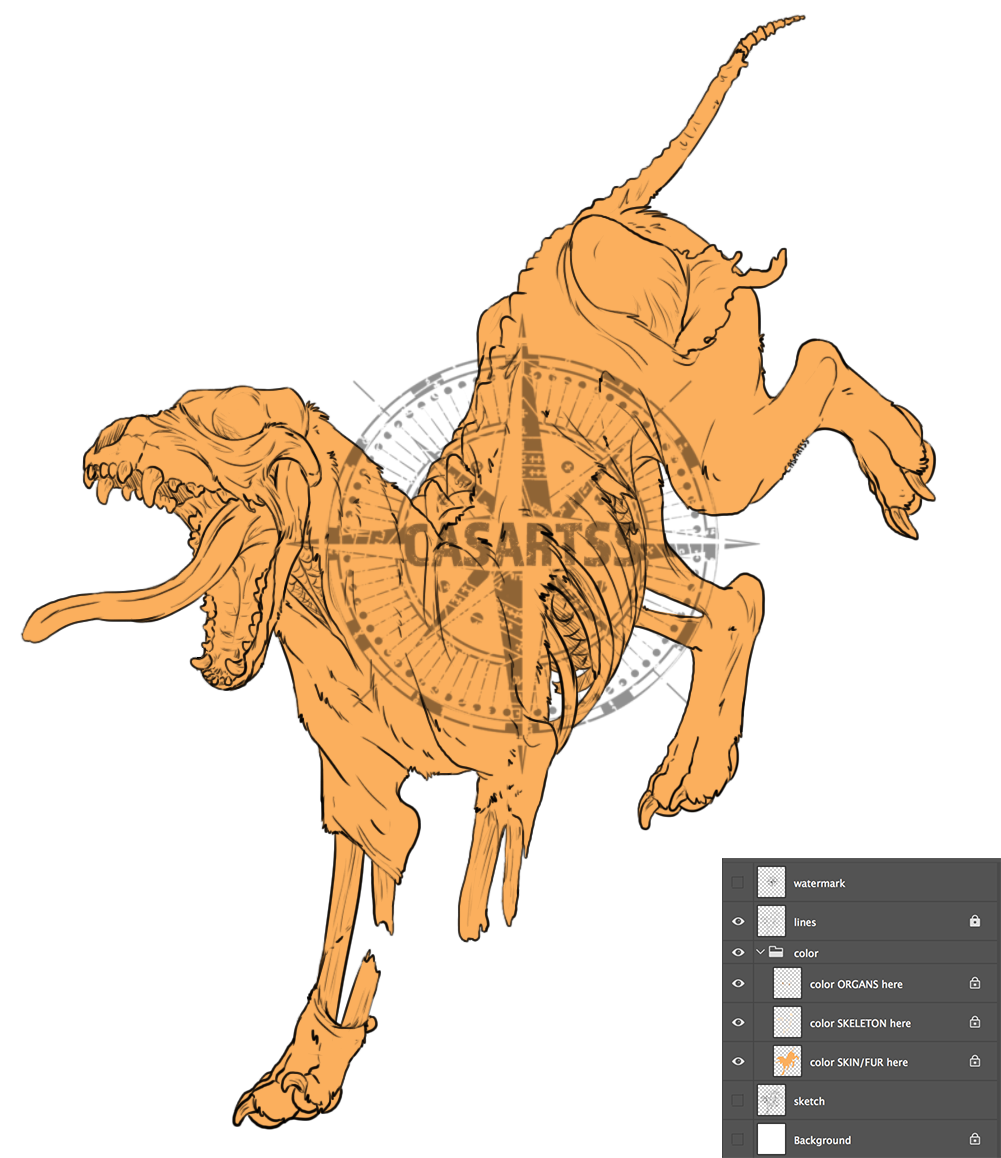 FREE Halloween Line Art - Zombie Canine by CasArtss on DeviantArt