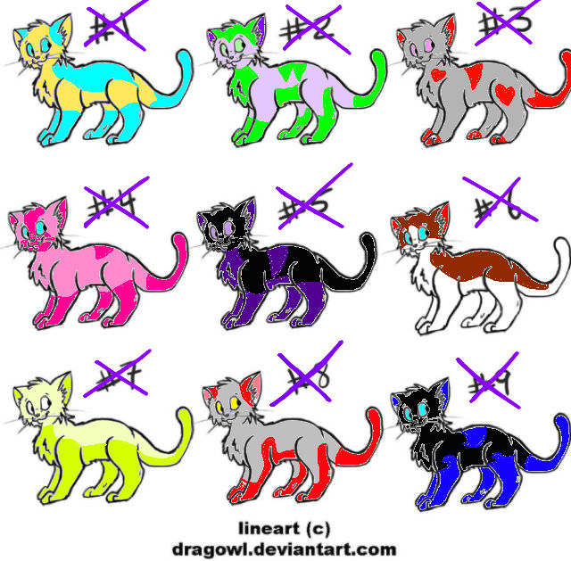 Female Cat Adopts Batch (1) ::CLOSED:: by KandieSorcerer on DeviantArt