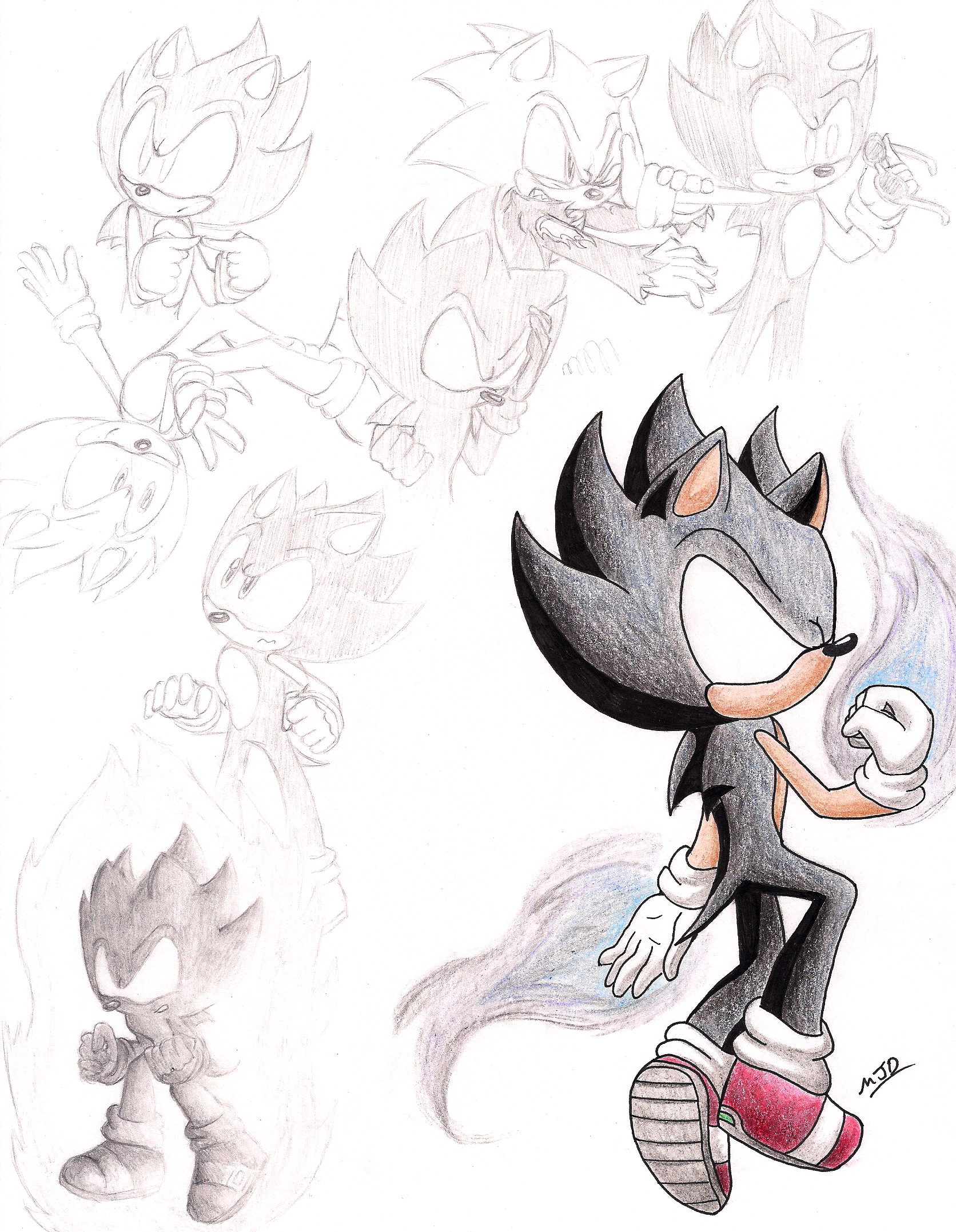 Color Dark Super Sonic Sketches by MeetJohnDoe on DeviantArt