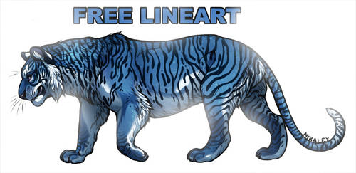 Free Lineart - Tiger 2.0