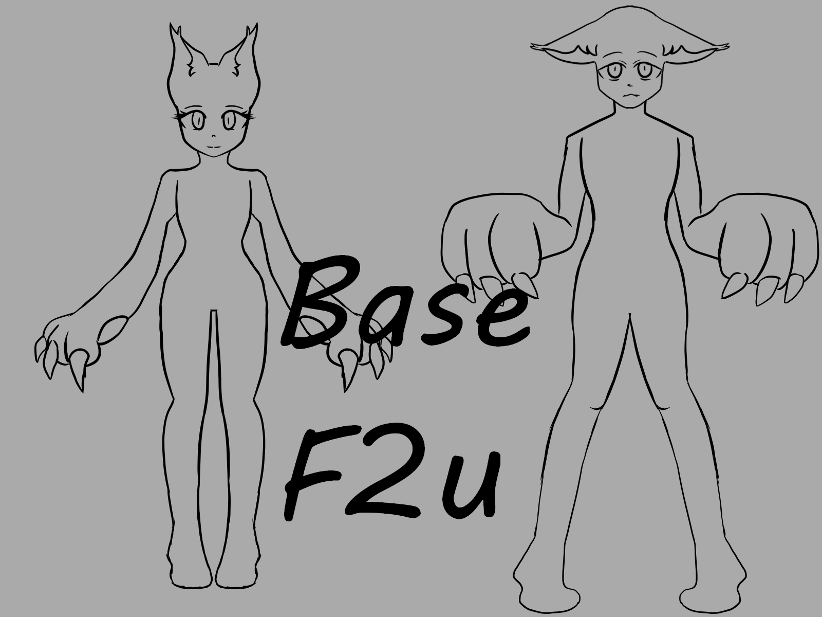 Cat Boy And Girl base f2u by poofyjelly on DeviantArt