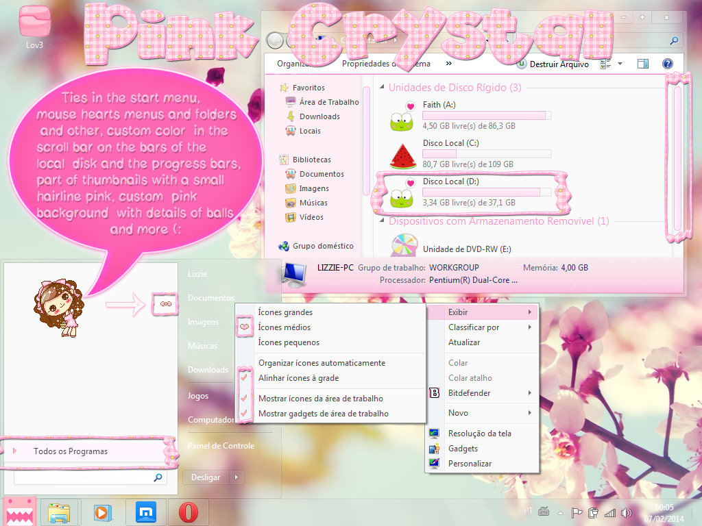 Pink Crystal Theme W7