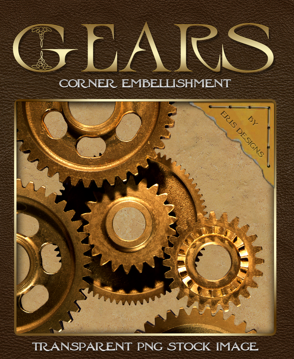 Gear Corner Embellishment - Transparent PNG