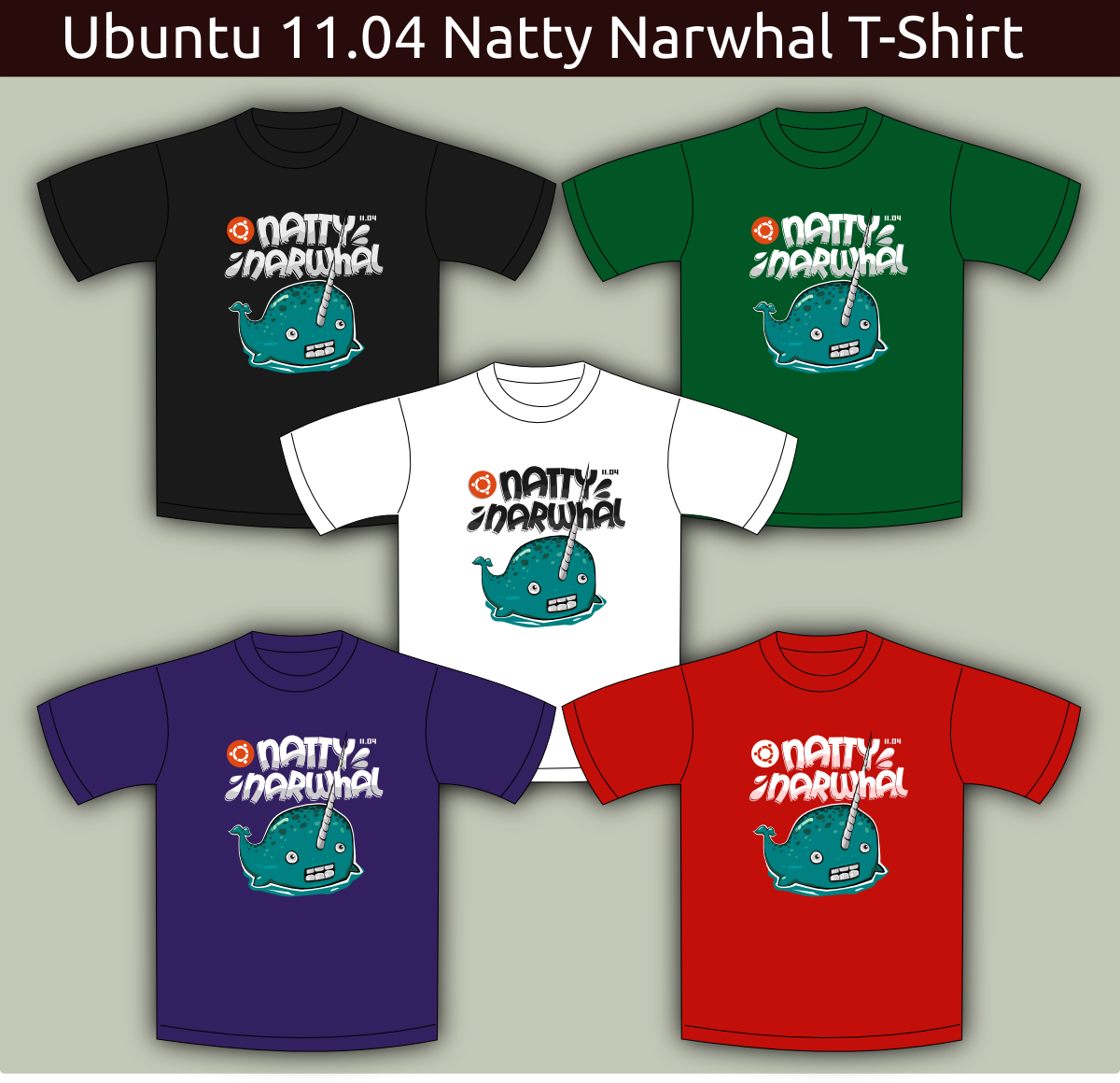 Ubuntu Natty Tshirt Five Color