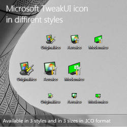 Microsoft TweakUI icon in different styles