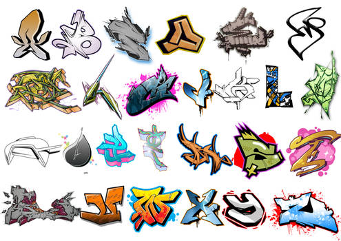 Graffiti alphabet brush