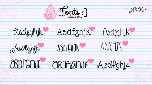 Mis fonts favoritas por Nia Kiut