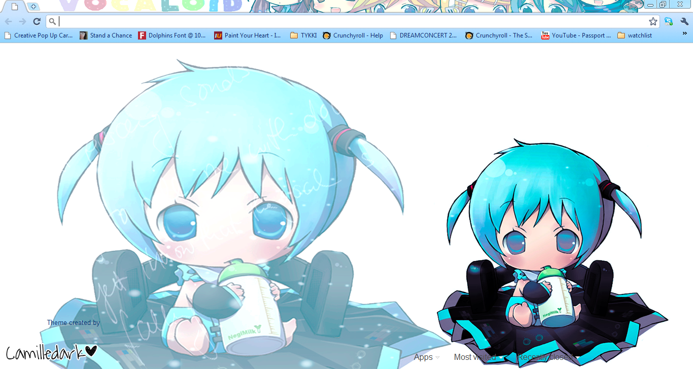 Baby Miku Google Chrome Theme