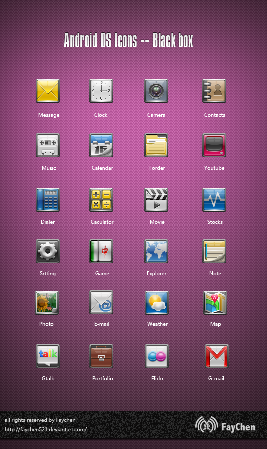 Android OS Icons -- Black box