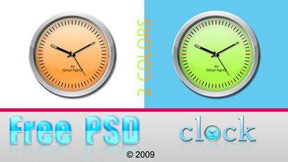 Clock PSD +PNG - 2 colors