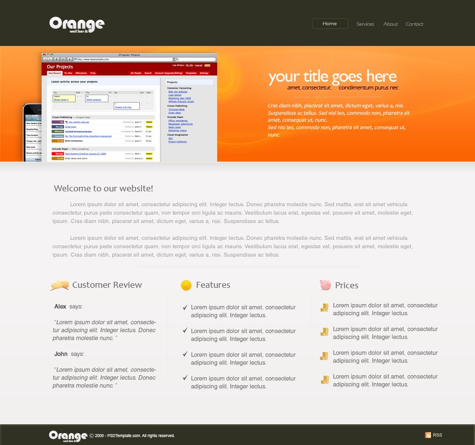 Orange by PSDTemplate.com by psdtemplate
