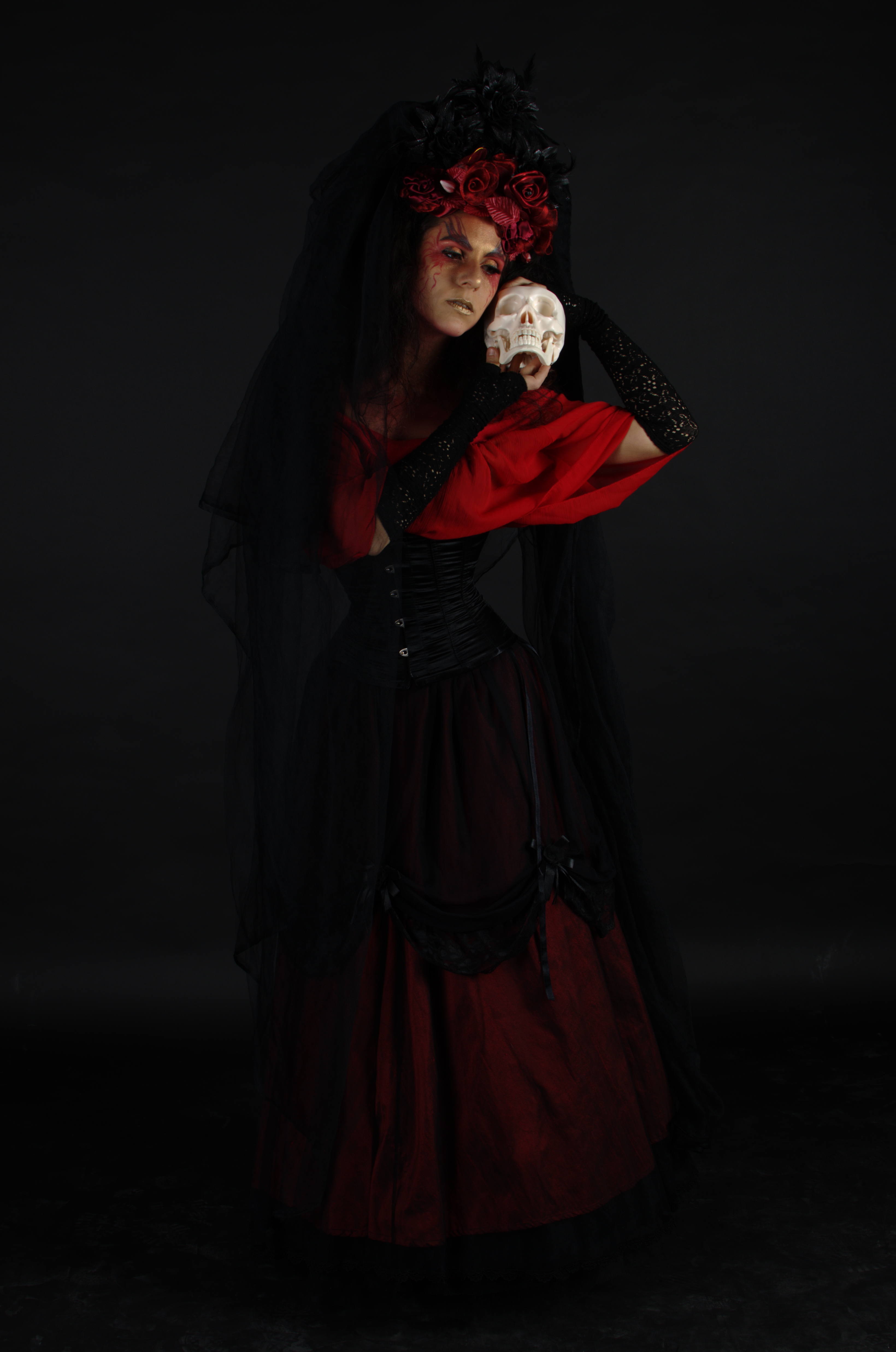 Gothic Lady Black and Red Stock
