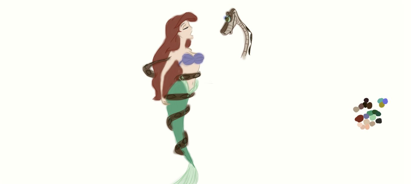 Kaa Ariel WIP 1 by musicmermaid on DeviantArt