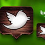 twitter wood icon