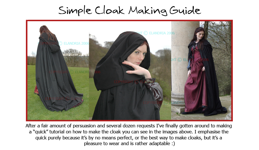 Cloak Making The Elandria Way