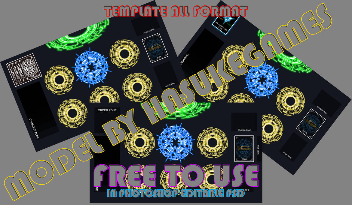 Cardfight!! Vanguard Playmat Template All Format by HasukeGames on