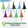 Whimsy Christmas Trees Vectors