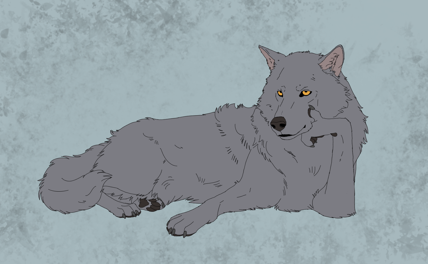 Philosophizing Wolf Lineart