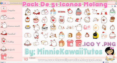 Pack De 51 Iconos Y Pngs Molang