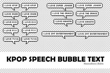 KPOP SPEECH Bubble Text PNG Pack