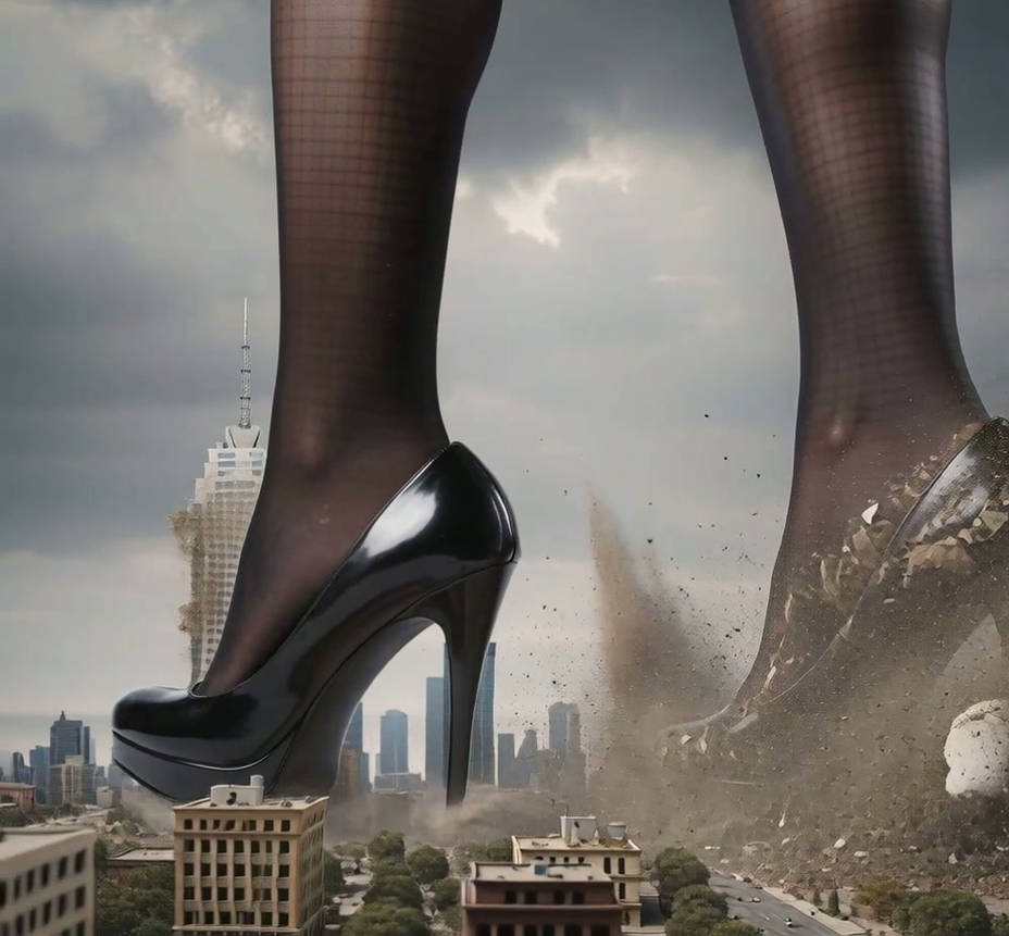 Black shoes crushing the city (video) by BeautifulGiantess on DeviantArt