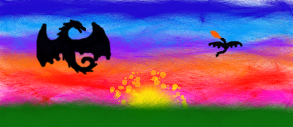Dragons in the sunset by BLUEvsFIN on DeviantArt