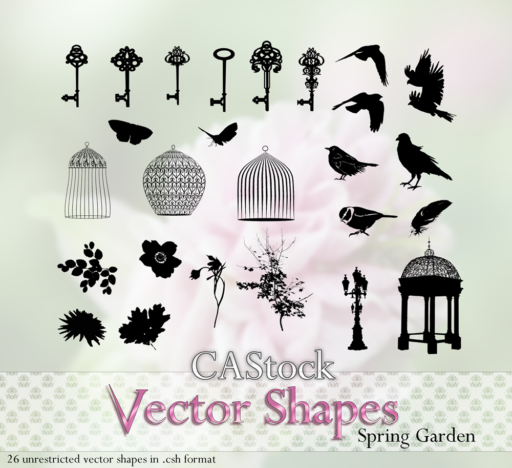 Spring Garden vector shapes by CAStock