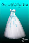 Blue accents wedding dress
