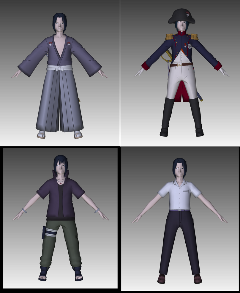 Sasuke Uchiha (all DLC Models) by LorisCangini on DeviantArt