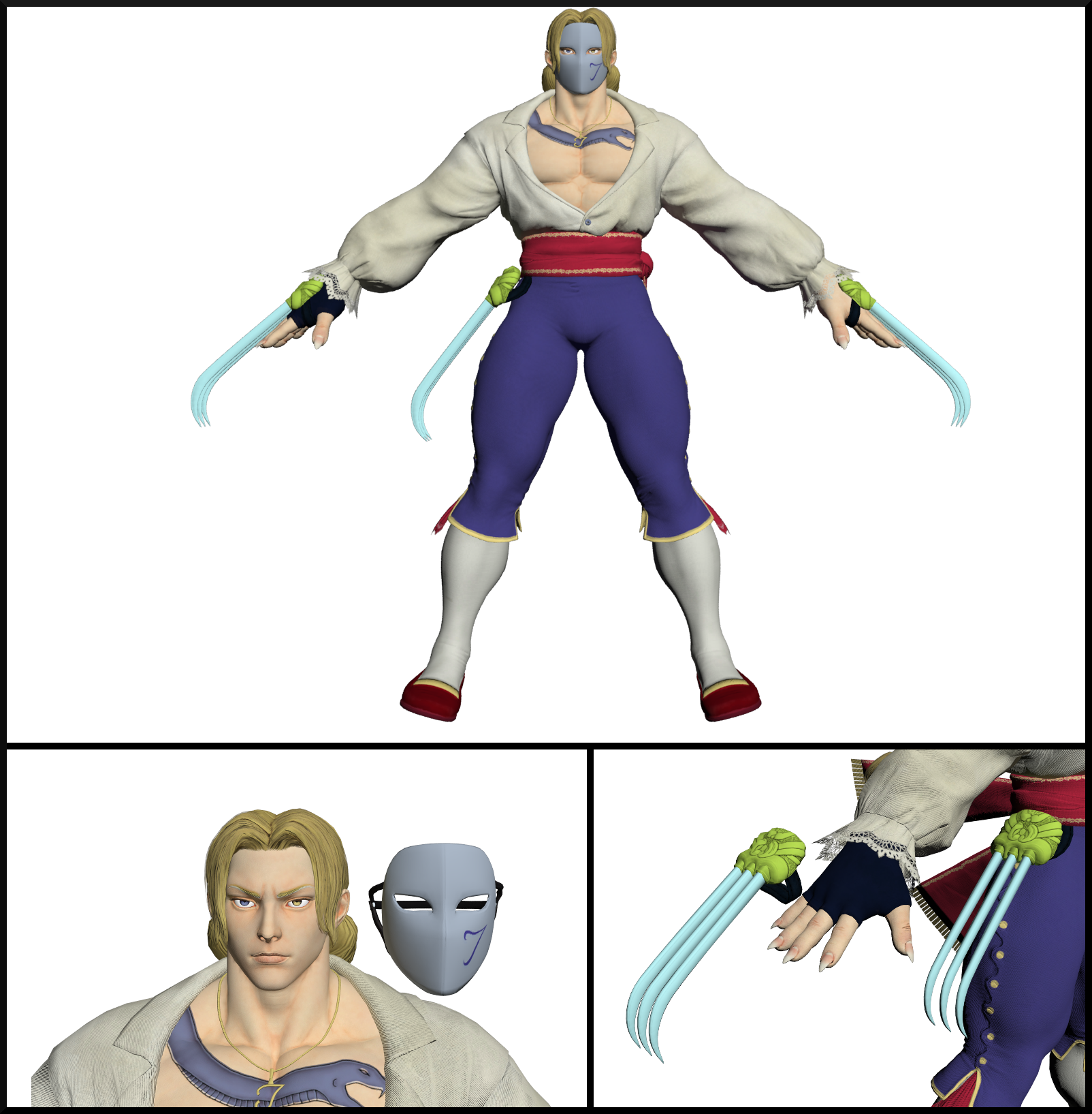 Vega (Street Fighter IV, PS3) - 3D model by ova1514 (@ova1514) [34355f8]