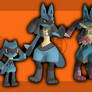 Riolu, Lucario and Mega Lucario