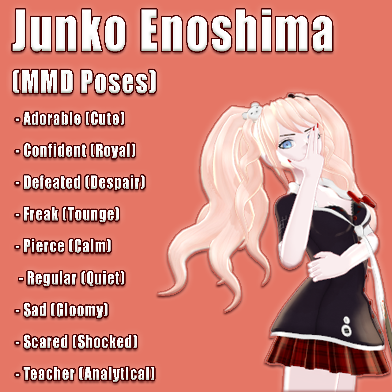 (MMD) - Junko Enoshima Poses by JuliannaNC on DeviantArt