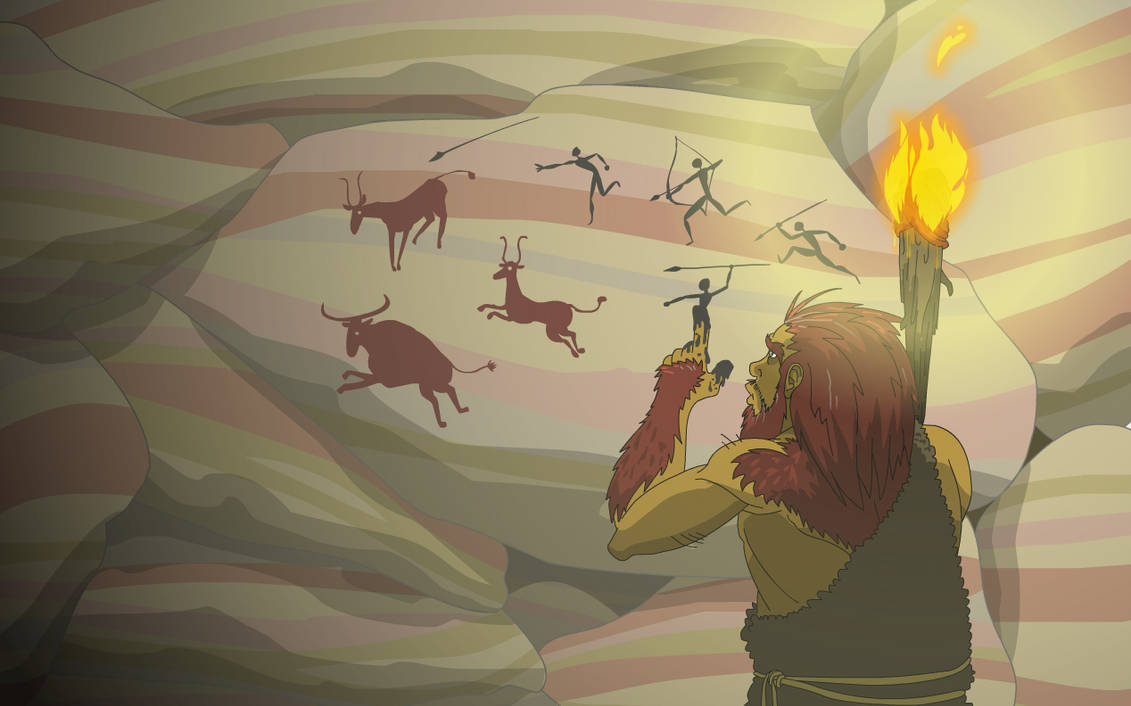 caveman doing cave paintings by ChaosEnginner on DeviantArt