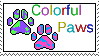 Colorful paws stamp