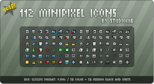 112 MiniPixel Icons ByStudioM6