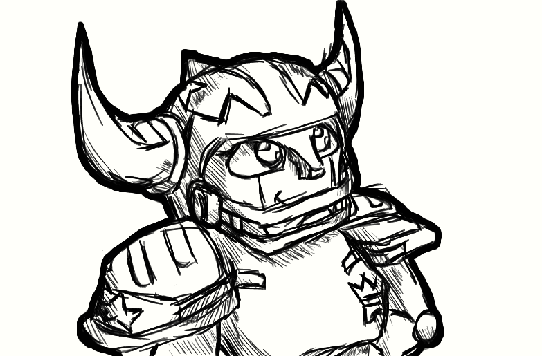 Shippu! Iron Leaguer - Bull Armor (line art)