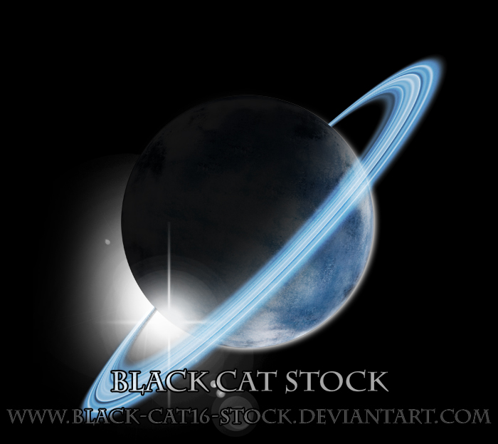 Blue planet with a ring stock