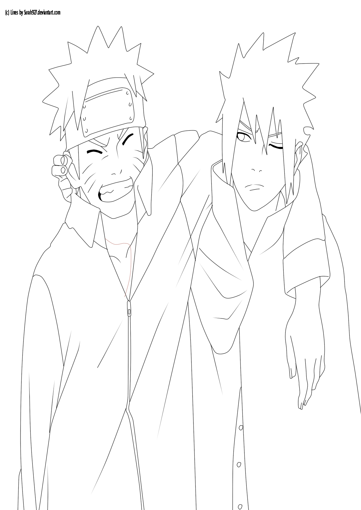 Lineart Naruto and Sasuke Friends by Sarah927Artworks on DeviantArt
