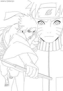 Lineart Sasuke and Naruto 10th Annivesary