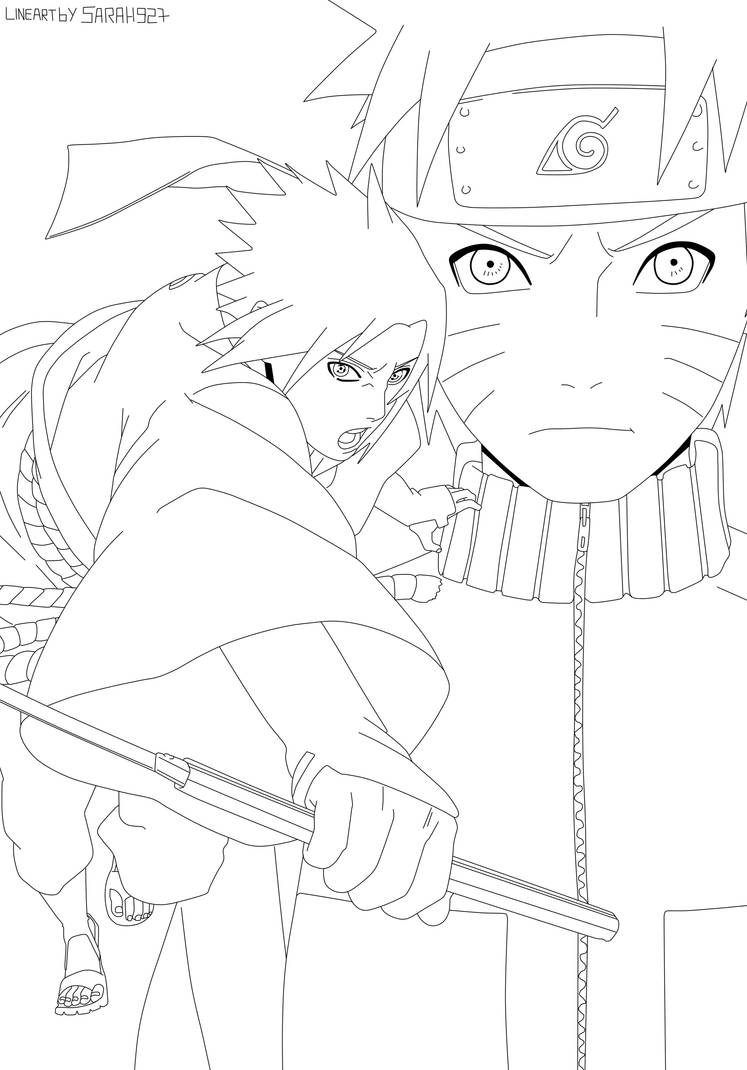 Lineart Sasuke and Naruto 10th Annivesary by Sarah927Artworks on DeviantArt
