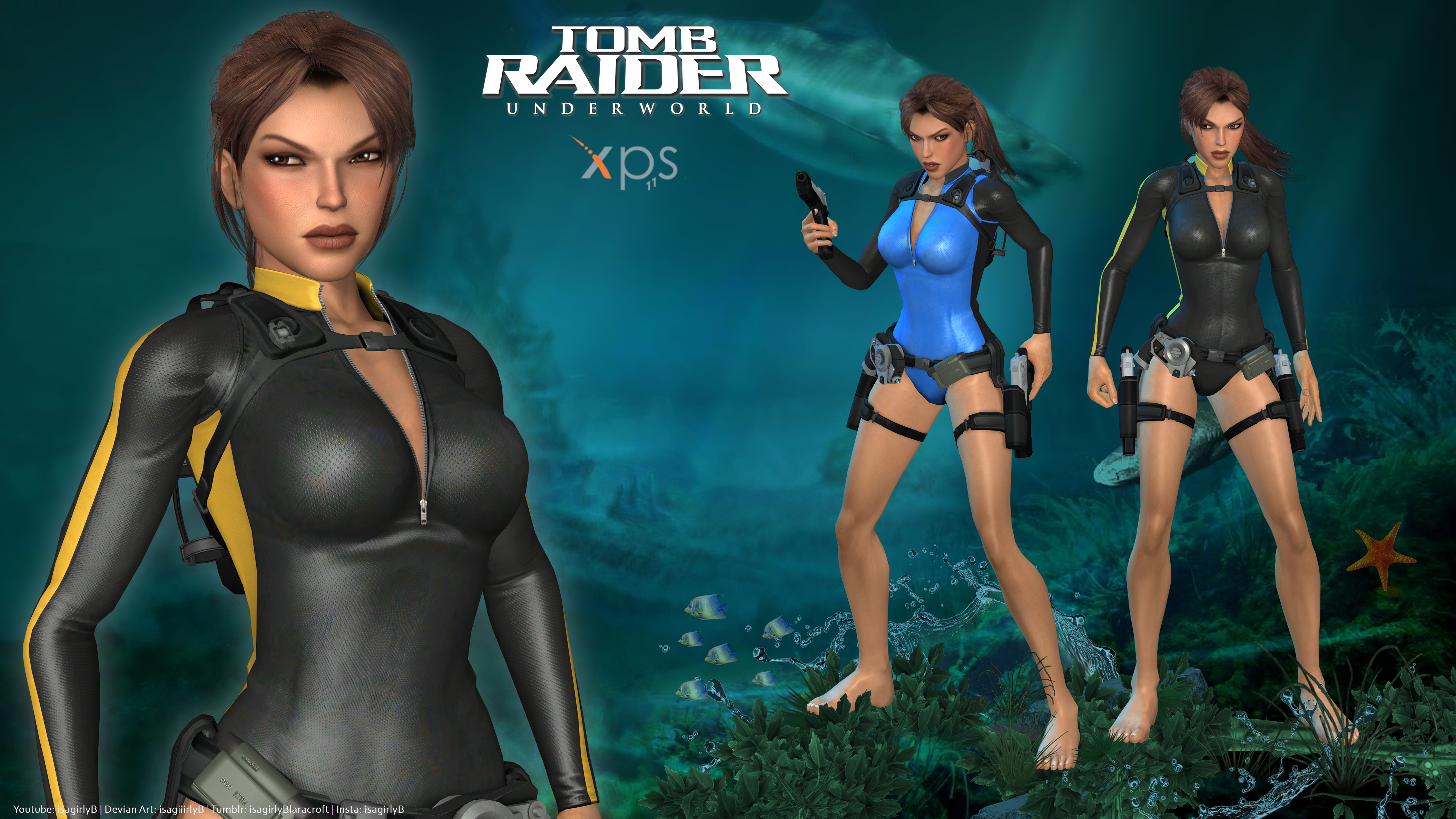 TOMB RAIDER - LARA CROFT IN WET SUIT - TENUE DE PLONGEE