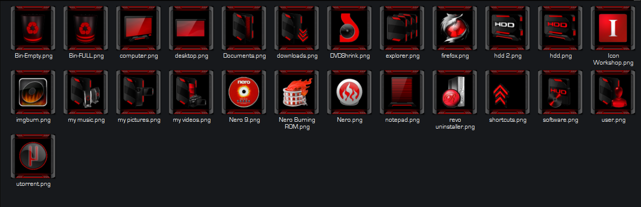 MS One Red Dock Icons