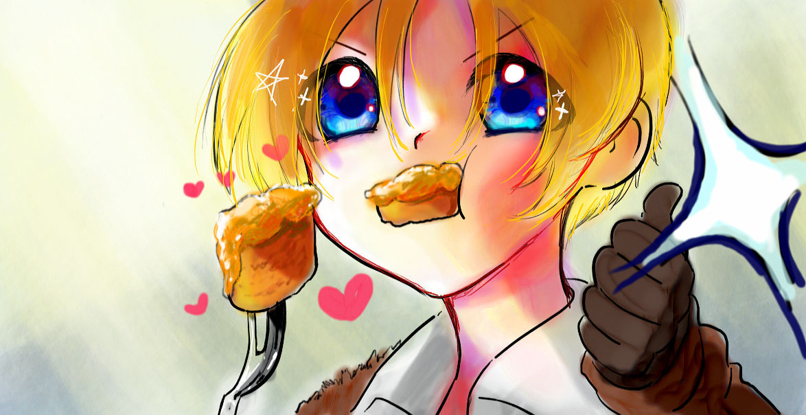 FANART | Aph America eating chicken nuggets by FeCCHi-FReYa on DeviantArt