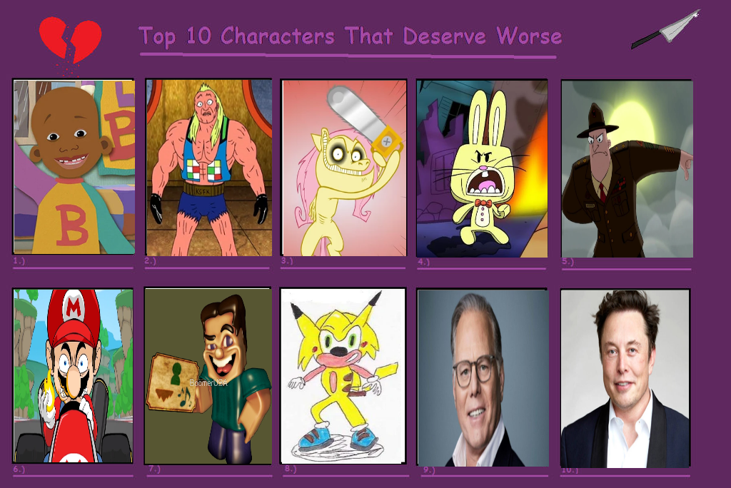 Top 10 Characters That Deserve Worse 4 by Solosergiohd1 on DeviantArt