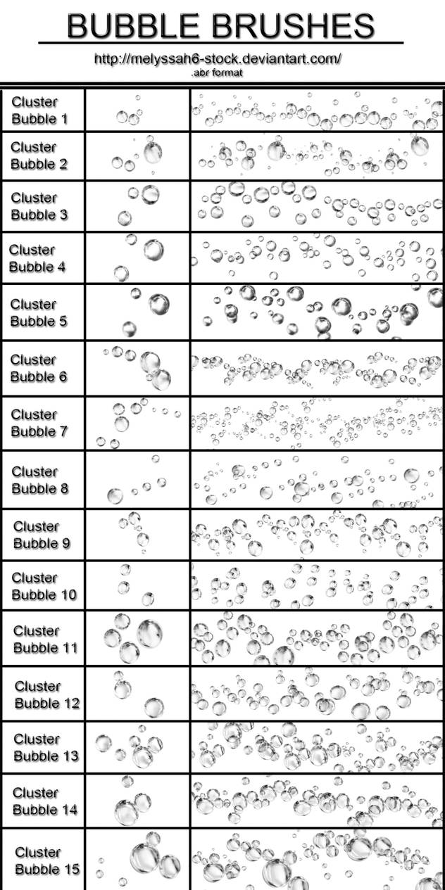 cluster bubble brushes stamp and