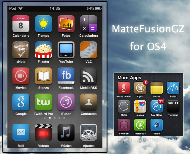 MatteFusionGZ Iphone Theme V4