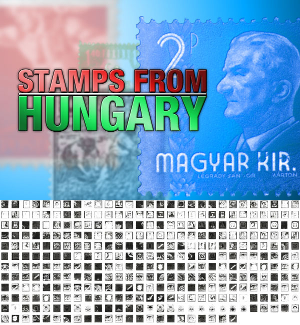 Stamps from Hungary Photoshop