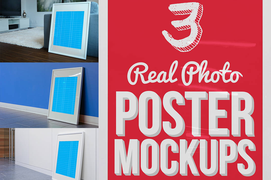 3 Real Photo Poster Mockups by pstutorialsws