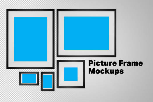 5 Black Picture Frame Mockups
