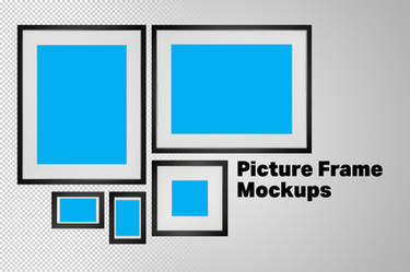 5 Black Picture Frame Mockups